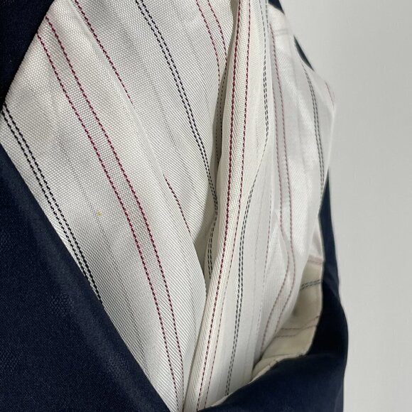 Marc by Marc Jacobs Wool-Blend Satin Collar Snap Front Waist Tie Blazer Green 6 - Picture 7 of 10